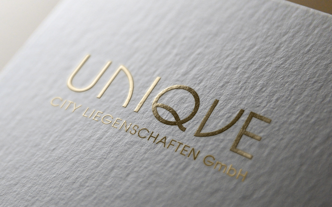 Logo Gestaltung gold Prägung